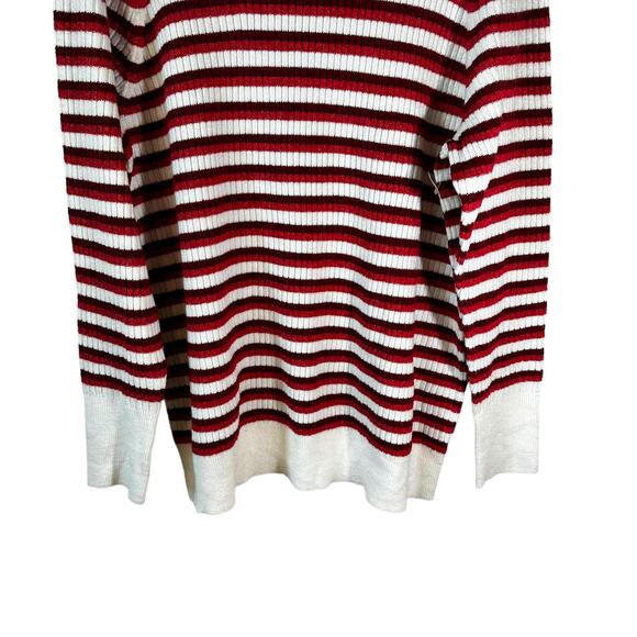 Nordstrom New Women's Plus Size Striped Pullover Sweater Cream Red 3X Classic - Picture 6 of 9